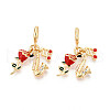 Brass Micro Pave Clear Cubic Zirconia Pendants KK-N271-06G-1
