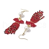 Handmade Seed Beads Dangle Earrings EJEW-MZ00138-3