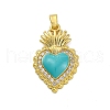 Brass Micro Pave Cubic Zirconia Pendants KK-V009-14G-03-1