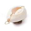 7Pcs 7 Styles Natural Stone Beaded Flower Copper Wire Wrapped Natural Cowrie Shell Pendants PALLOY-JF03440-01-5