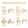 Unicraftale 24Pcs 4 Style 304 Stainless Steel Stud Earring Findings STAS-UN0027-98-4