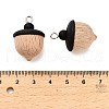 Wood and Iron Pinecone Pendants PALLOY-R155-02P-3