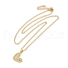 Brass Pave Clear Cubic Zirconia Heart Pendant Necklaces for Women NJEW-K381-06B-G-2