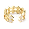 Double Row Rhombus Real 18K Gold Plated Cuff Rings for Girl Women ZIRC-C021-09G-2