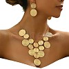 Flat Round Alloy Pendant Necklace & Dangle Earring Sets FS-WG6C074-01-6