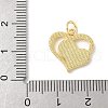 Brass Pave Natural White Shell Heart Charms with Jump Rings KK-S522-08B-G-3