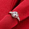 Exquisite Engagement Rings Brass Czech Rhinestone Finger Rings for Women RJEW-BB02132-7B-4