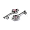 Key Brass Natural Rhodonite Big Pendants KK-D361-01AS-27-2