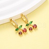 Brass Micro Pave Cubic Zirconia Hoop Earrings EJEW-D322-11G-03-2