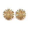 Ion Plating(IP) 304 Stainless Steel Flower Stud Earrings EJEW-Z068-04G-01-1