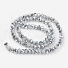 Electroplate Opaque Glass Beads Strands EGLA-A034-P8mm-M09-2