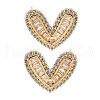 Rack Plating Heart Brass Stud Earrings EJEW-N055-37G-RS-1