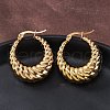 Ion Plating(IP) 304 Stainless Steel Hoop Earrings X-EJEW-O096-40G-4