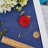 Flower Polyester Ribbon Brooches JEWB-WH20006-02A-3