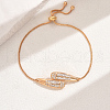 Brass Micro Pave Clear Cubic Zirconia Slider Bracelets IW9217-5