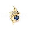 Brass Micro Pave Clear Cubic Zirconia Pendants KK-Q040-03F-G-1
