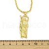 Brass Micro Pave Clear Cubic Zirconia Saint Jude Pendant Necklaces NJEW-C071-01A-G-5