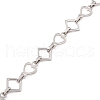 304 Stainless Steel Rhombus & Heart Link Chains CHS-F017-08P-2