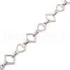 Non-Tarnish 304 Stainless Steel Rhombus & Heart Link Chains CHS-F017-08P-2