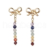 Chakra Bowknot Alloy Dangle Stud Earrings EJEW-JE06378-02-2