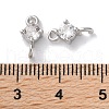 Rack Plating Brass Pave Clear Cubic Zirconia Connector Charms KK-Z039-39P-3