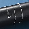 Anti-Tarnish Rhodium Plated 925 Sterling Silver Singapore Chain Necklaces STER-F039-40cm-06P-4