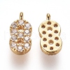 Brass Micro Pave Clear Cubic Zirconia Charms ZIRC-L075-60A-08G-1