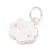 925 Sterling Silver White and Pink Enamel Smiling Face Cloud Charms STER-D303-03S-2