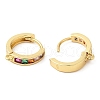 Rack Plating Brass Pave Colorful Cubic Zirconia Hoop Earrings Findings KK-Q781-06G-2