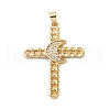 Brass Micro Pave Clear Cubic Zirconia Pendants KK-A212-06F-G-1