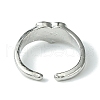Heart Alloy Enamel Open Cuff Rings RJEW-K275-04P-3