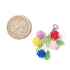 Rose Resin Pendants PALLOY-JF03758-2