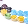 Flat Round Handmade Millefiori Glass Beads LK-R004-51-3