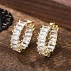 Brass Micro Pave Cubic Zirconia Huggie Hoop Earrings EJEW-K083-37G-B-4