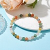Natural Mixed Stone Round Beaded Stretch Bracelets BJEW-JB09917-04-2