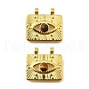 304 Stainless Steel Pave Natural Tiger Eye Pendants STAS-K263-81G-02-1