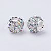 Silver Color Plated Alloy Grade A Rhinestone European Beads CPDL-J024-02S-2