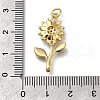 Brass Micro Pave Clear Cubic Zirconia Pendants ZIRC-I070-014G-3