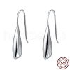 Anti-Tarnish Rhodium Plated 925 Sterling Silver Earring Hooks STER-F033-41P-7