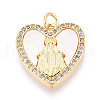Brass Micro Pave Clear Cubic Zirconia Pendants KK-N268-48G-1