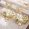 Alloy & Iron & Imitation Pearl Stud Earrings EJEW-M075-09G-4