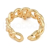 Brass Heart Charm Open Cuff Ring KK-D080-09G-2