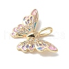 Brass Micro Pave Clear Cubic Zirconia and Enamel Pendants KK-Q031-07G-2