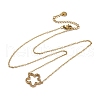 304 Stainless Steel Crystal Rhinestone Flower Pendant Necklaces NJEW-R026-05G-4