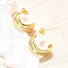 Brass Micro Pave Clear Cubic Zirconia Stud Earrings for Women EJEW-U056-05A-G-3