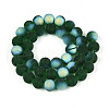 Frosted Transparent Glass Beads Strands GLAA-T032-T10mm-MBB22-2