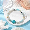 Natural Flower Amazonite Round Beaded Braided Bead Bracelets BJEW-JB10692-04-2