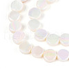 Electroplated Natural Freshwater Shell Beads Strands SSHEL-T017-31-3