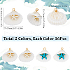 SUNNYCLUE 32Pcs 2 Colors Summer Beach Natural Shell Pendants FIND-SC0012-35-2