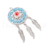 4Pcs 4 Colors Handmade Glass Seed Beads Pendants PALLOY-MZ00766-4